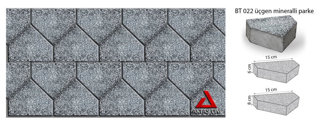 Üçgen Parke - AKTAŞ Çini BT 022 Mineralli Zemin Taşı