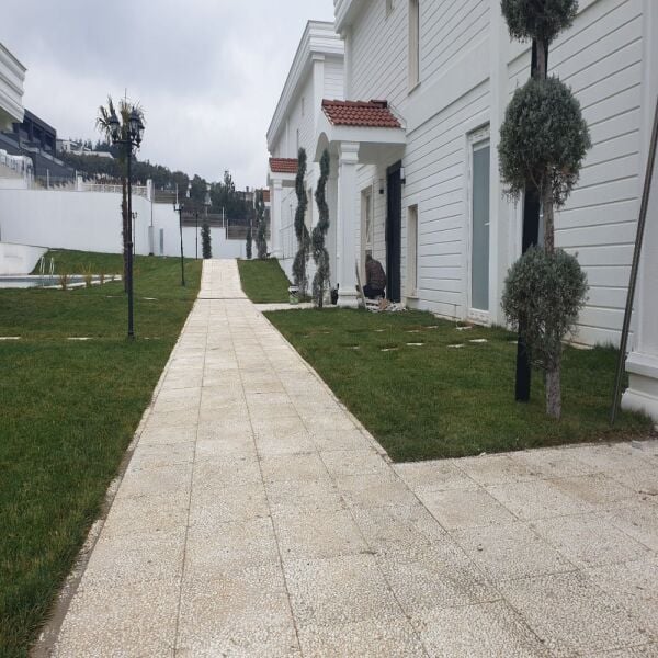 40x40 Yeşil Çakıl Beton | Bahçe Zemin Kaplaması, Doğal Taş Görünümü