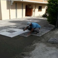 40x40 Yeşil Çakıl Beton | Bahçe Zemin Kaplaması, Doğal Taş Görünümü
