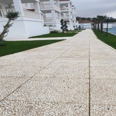 40x40 Yeşil Çakıl Beton | Bahçe Zemin Kaplaması, Doğal Taş Görünümü