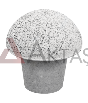 Beyaz Kumlamalı Beton Mantar Bariyer