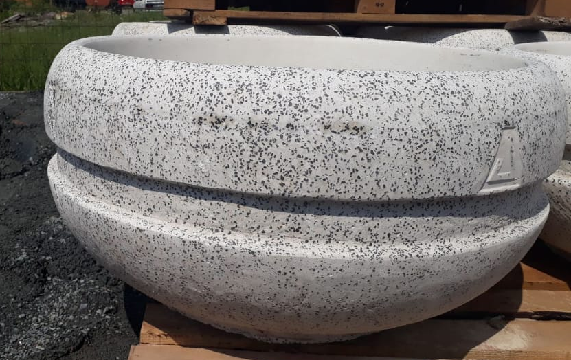 Bağcılar Beton Saksı | Yuvarlak Modern Tasarım | Dekoratif Bahçe Saksısı