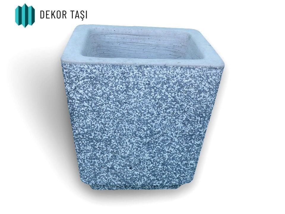 Ankara Beton Saksı | Mozaik Agrega Kaplama | Kare Peyzaj Saksısı