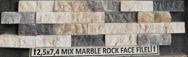 2,5x7,4 mix marble rock face fileli Patlatma Taş