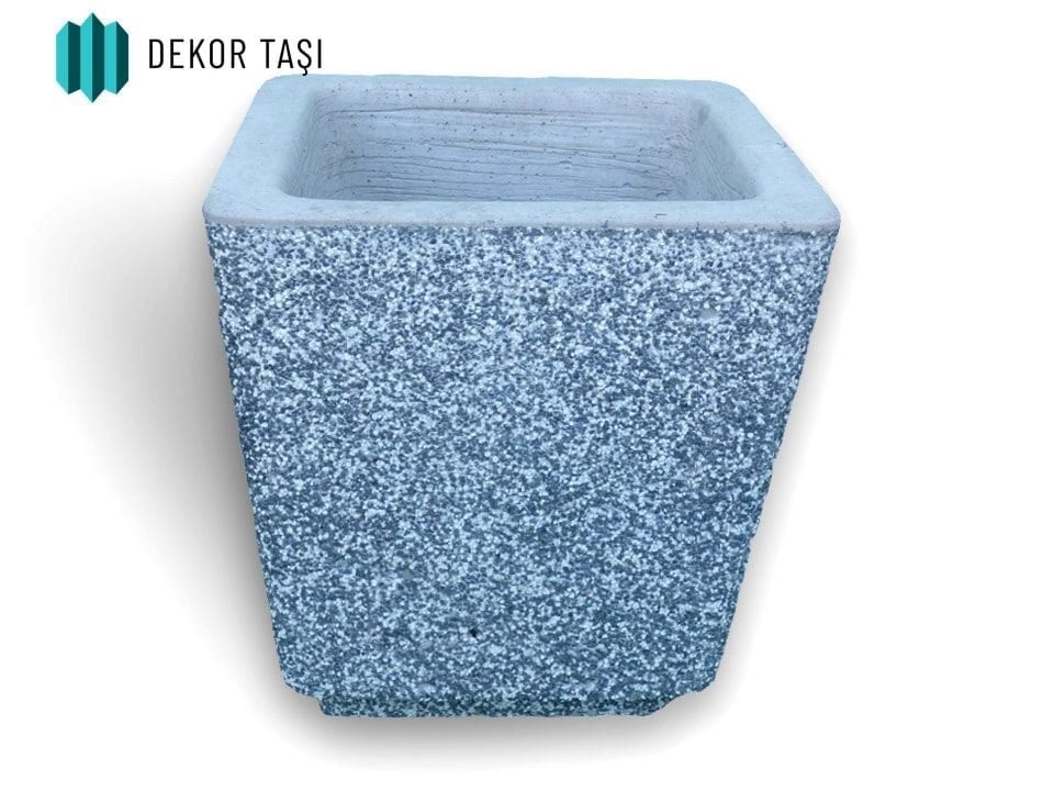Antalya Beton Saksı | Mozaik Agrega Kaplama | Kare Peyzaj Saksısı