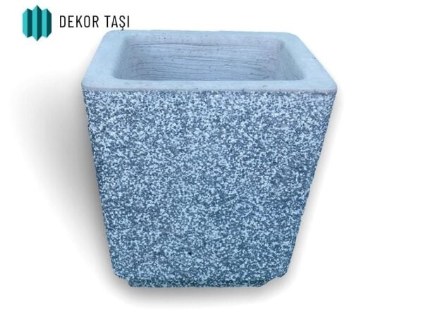 Antalya Beton Saksı | Mozaik Agrega Kaplama | Kare Peyzaj Saksısı
