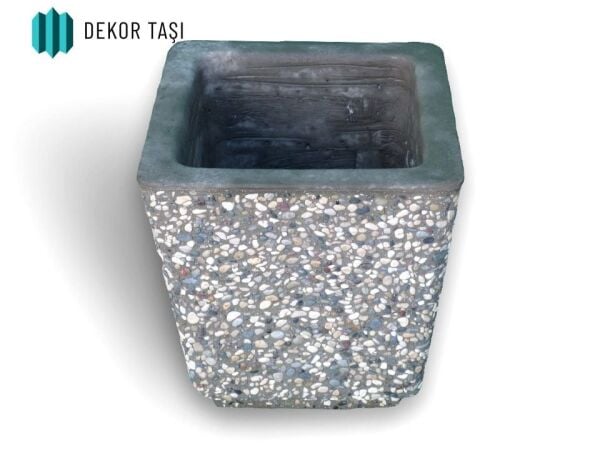 Konya Beton Saksı | Mozaik Agrega Kaplama | Dekoratif Bahçe Saksısı