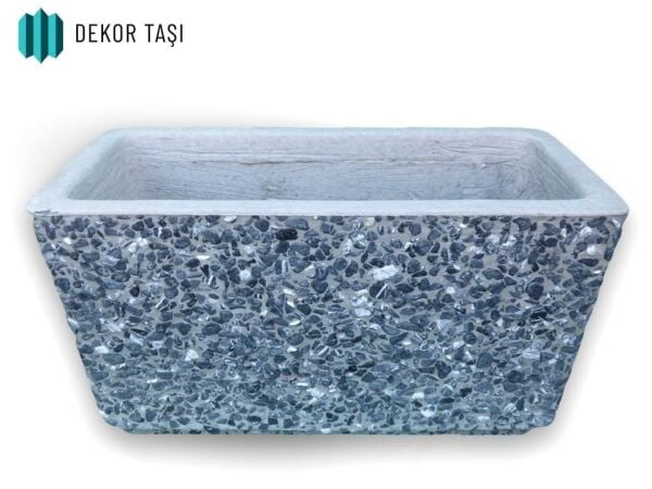 Gaziantep Beton Saksı | Mozaik Agrega Kaplamalı | Peyzaj Saksısı