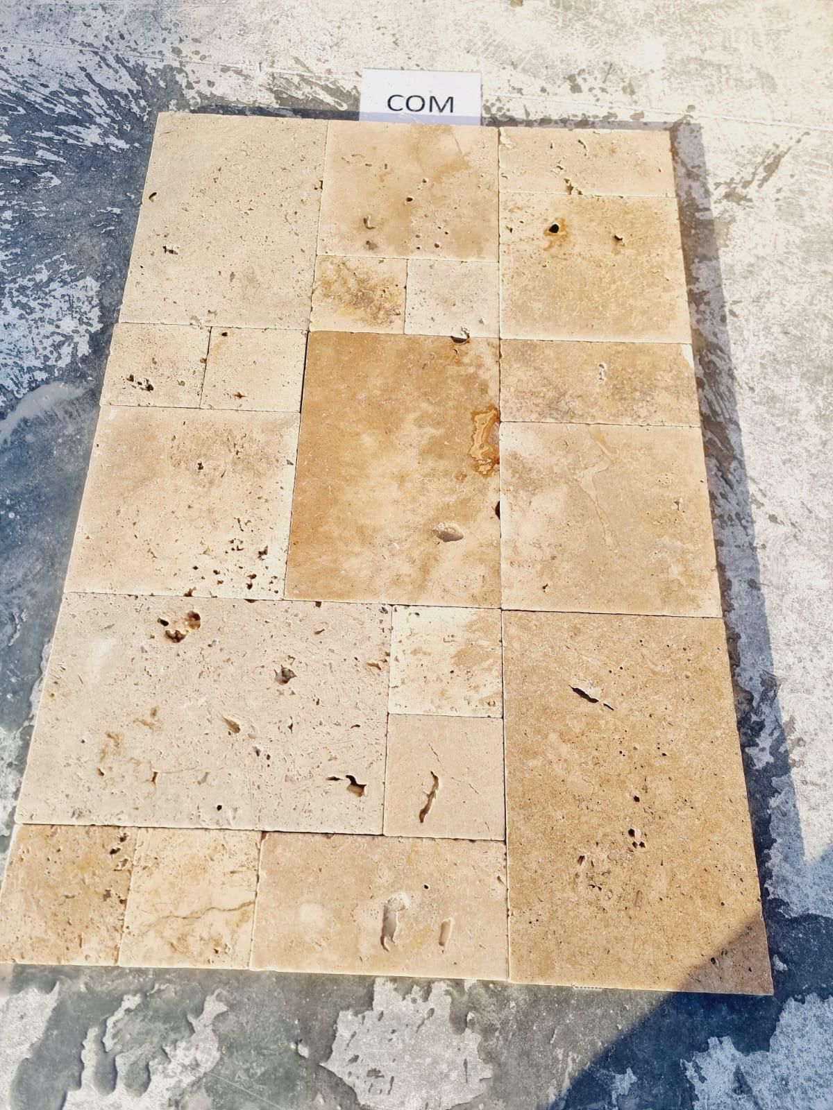 Klasik Bej Eskitme Traverten French Pattern Set - 40 m² Palet