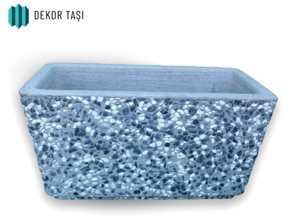 Kocaeli Beton Saksı | Mozaik Kaplama | Dikdörtgen Peyzaj Saksısı