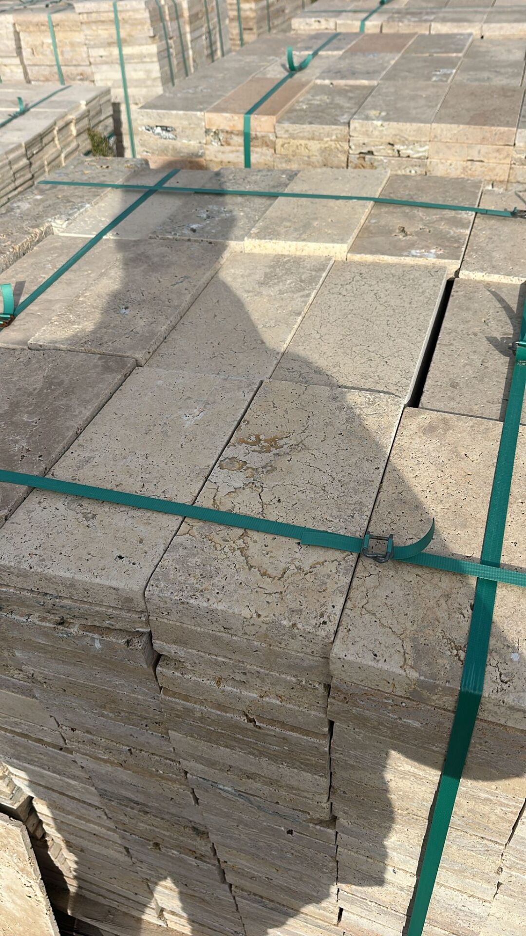 15x30x3 cm Kaymaz Traverten Zemin Taşı | Split Yüzey Bej Döşeme