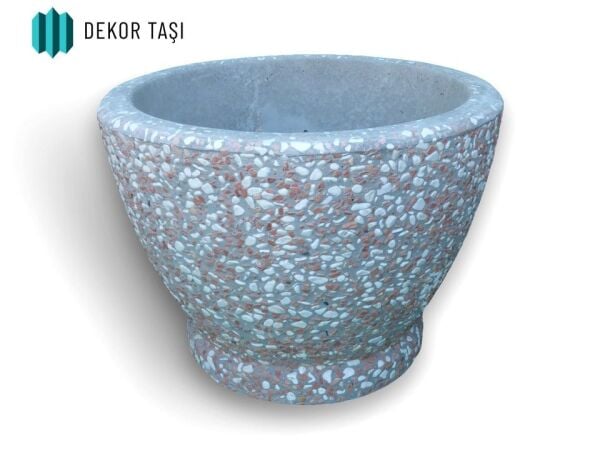 Kahramanmaraş Beton Saksı | Mozaik Agrega Kaplamalı | Dış Mekan Saksısı