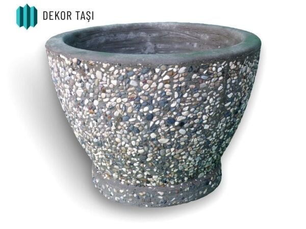 Tekirdağ Beton Saksı | Mozaik Agrega Kaplamalı | Peyzaj Saksısı
