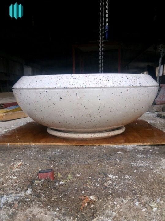 Ordu Modeli Beton Saksı - Modern Bombeli Tasarım