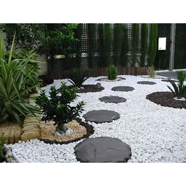 Yumurta Dolomit Beyaz 6-10 cm Cilalı Peyzaj Taşı