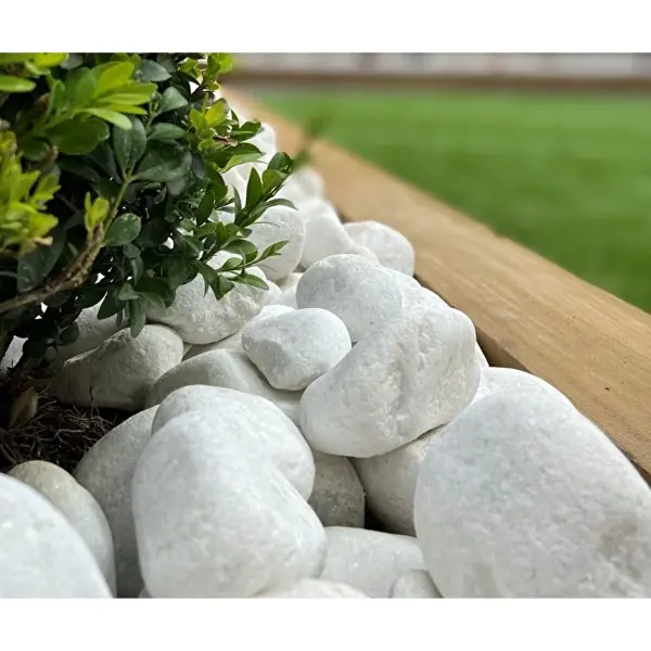 Yumurta Dolomit Beyaz 6-10 cm Cilalı Peyzaj Taşı