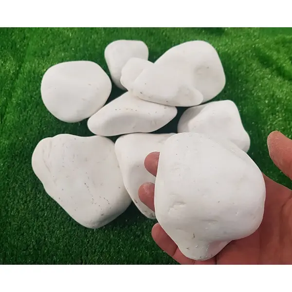 Yumurta Dolomit Beyaz 6-10 cm Cilalı Peyzaj Taşı