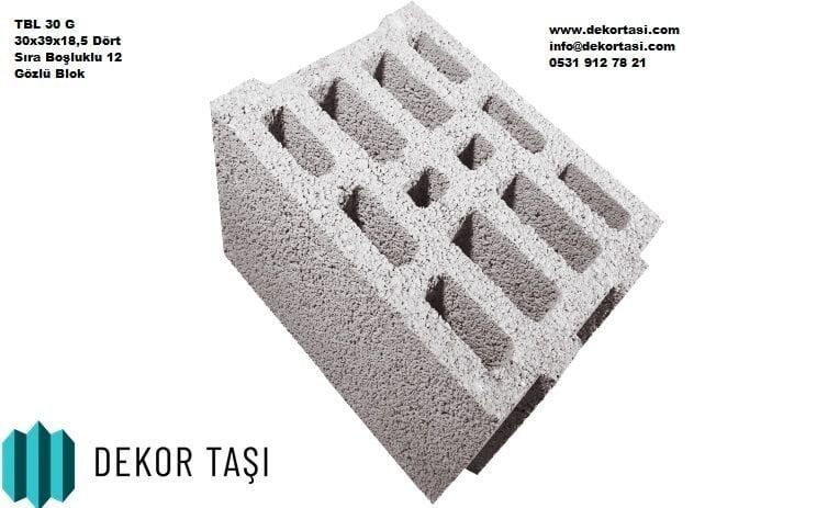 TBL 30 G 30x39x18,5 Dört Sıra Boşluklu 12 Gözlü Blok