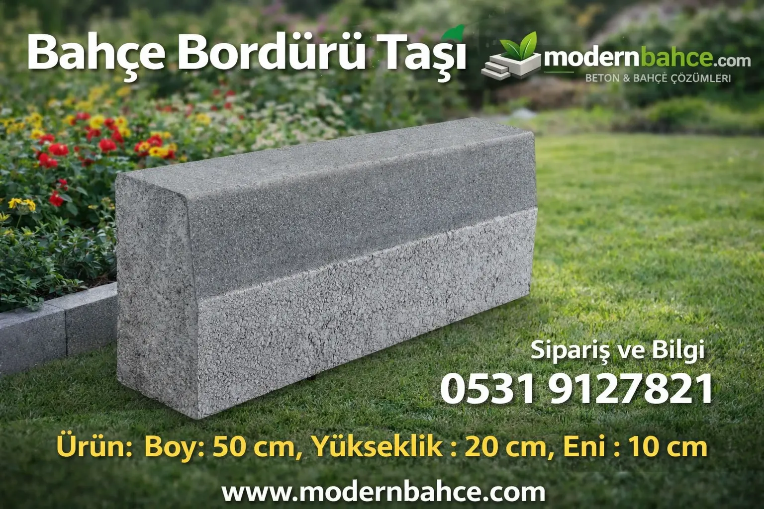 50×20×10 Beton Bahçe Bordürü Fiyatı | Dayanıklı ve Estetik Bordür Taşı