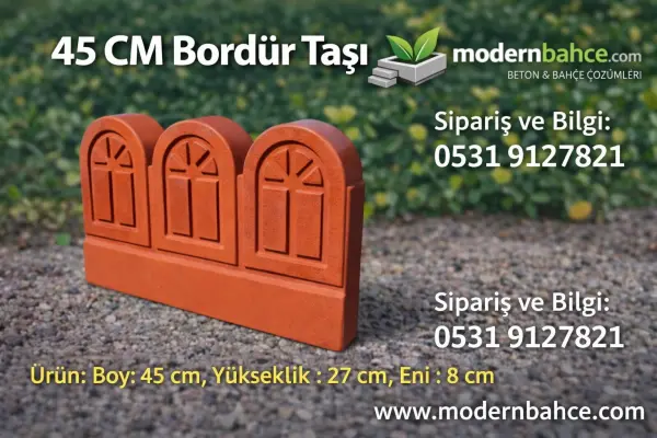 Kubbeli 45 cm Beton Bordür Taşı Fiyatı