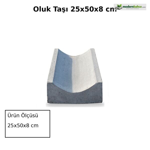 Oluk Taşı 25x50x8 cm