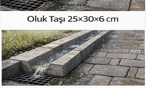 Oluk Taşı 30x25x8 cm