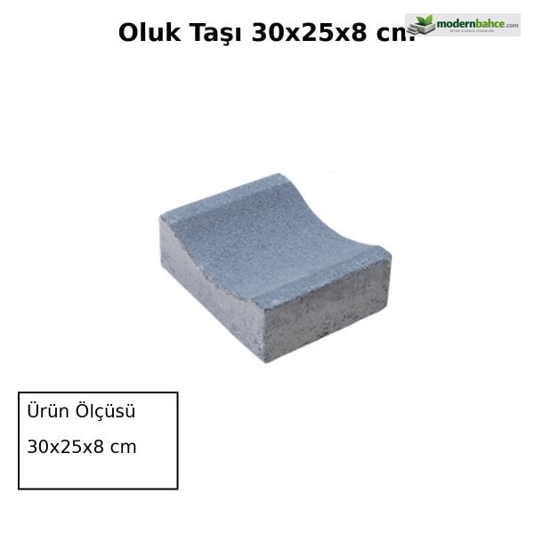 Oluk Taşı 25x30x6 cm
