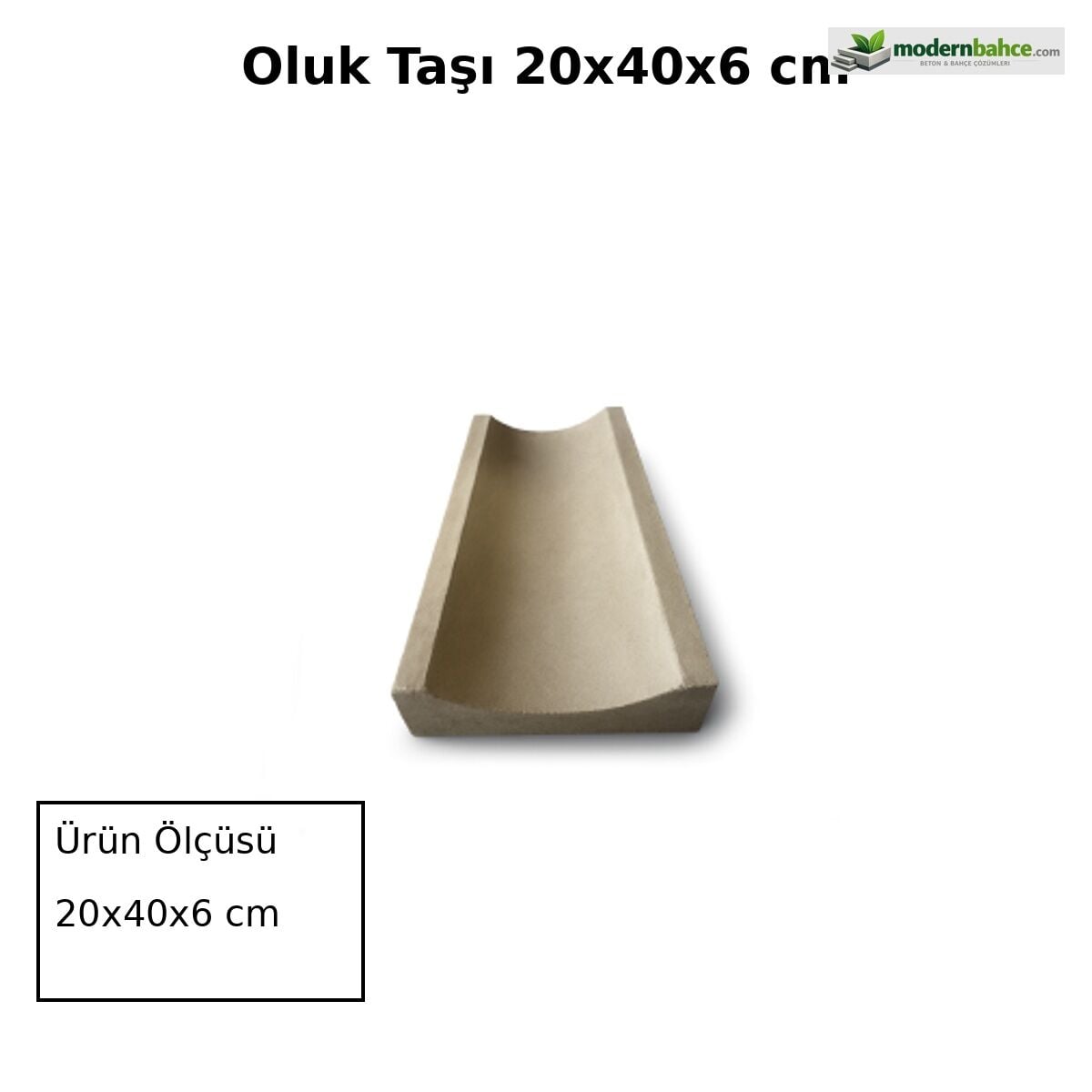 Oluk Taşı 20x40x6 cm