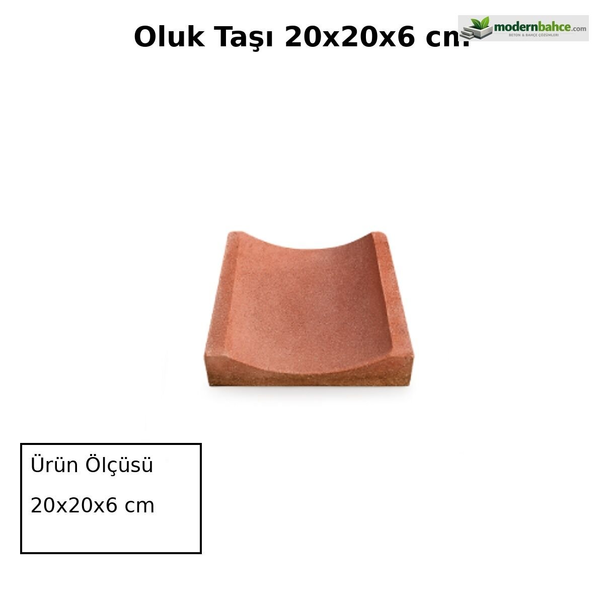 Oluk Taşı 20x20x6 cm