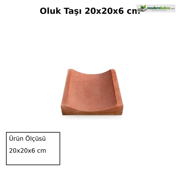 Oluk Taşı 20x20x6 cm