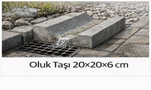 Oluk Taşı 20x20x6 cm