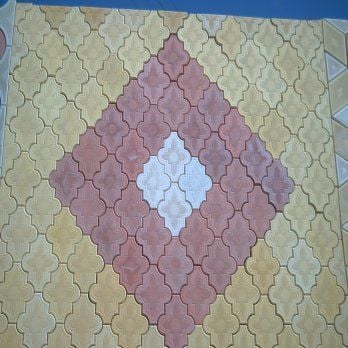 ZAMBAK Parke Taşı Yatay Desen 2.5 cm (Kırmızı-Sarı Kombinasyon)