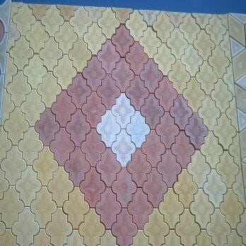 ZAMBAK Parke Taşı Dikey Desen 2.5 cm (Sarı-Pembe-Beyaz Kombinasyon)