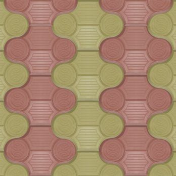 BAROK 2 Parke Taşı Yatay Desen 4.5 cm (Pembe-Yeşil Kombinasyon)