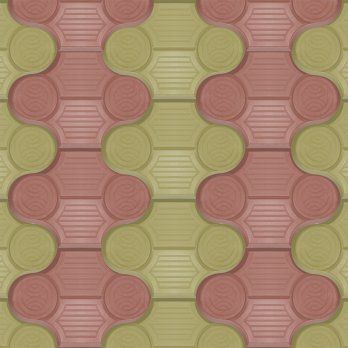 BAROK 2 Parke Taşı Yatay Desen 4.5 cm (Pembe-Yeşil Kombinasyon)