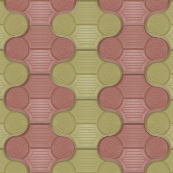 BAROK 2 Parke Taşı Yatay Desen 4.5 cm (Pembe-Yeşil Kombinasyon)