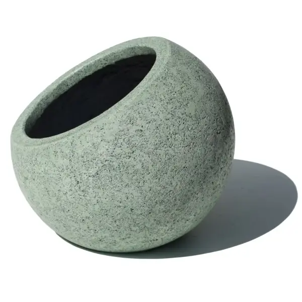 Dekoratif Yuvarlak Yatık Beton Saksı – 80x80 cm