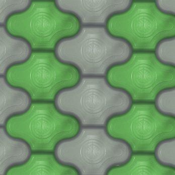 BAROK 1 Parke Taşı 4.5 cm (Yeşil-Gri Kombinasyon)