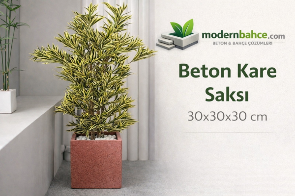 Beton Kare Saksı 30x30x30 cm