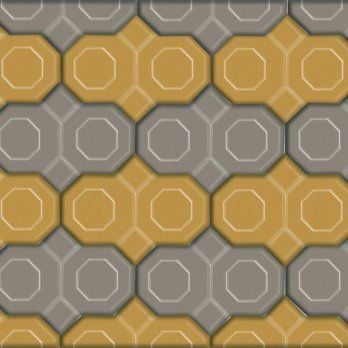 SEKİZ KÖŞE GÖZLÜ Parke Taşı 6 cm (Sarı-Gri Kombinasyon)