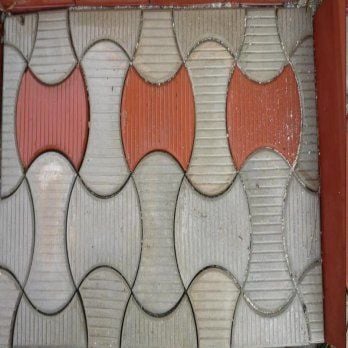 İTHAL KELEBEK Parke Taşı Yatay Desen 6 cm (Kırmızı-Gri Kombinasyon)