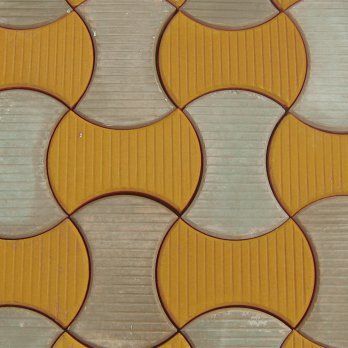 İTHAL KELEBEK Parke Taşı Dikey Desen 6 cm (Sarı-Bej Kombinasyon)