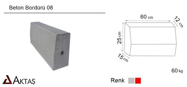 Belediye Bordürü Gri 15x30x70 cm Fiyatları | Dayanıklı Kaldırım Bordürleri
