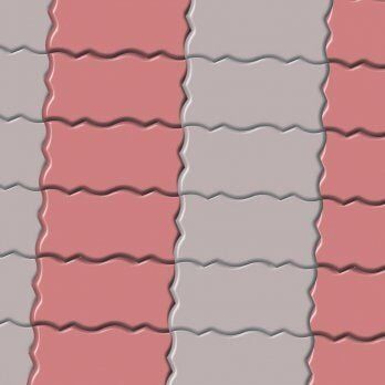 ES Taşı Dalga Parke Taşı 6 cm (Pembe & Gri Tonları)