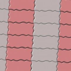 ES Taşı Dalga Parke Taşı 6 cm (Pembe & Gri Tonları)
