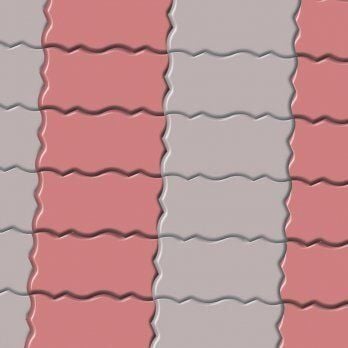 ES Taşı Dalga Parke Taşı 6 cm (Pembe & Gri Tonları)