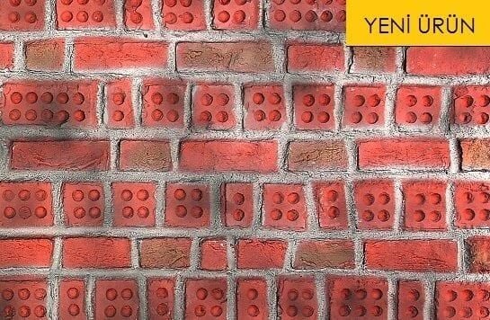 Nostaljik Dokulu Delikli Tuğla Panel