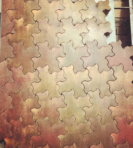 Renk Karışımı Yıldız Parke Taşı (Dekoratif Yıldız Parke)