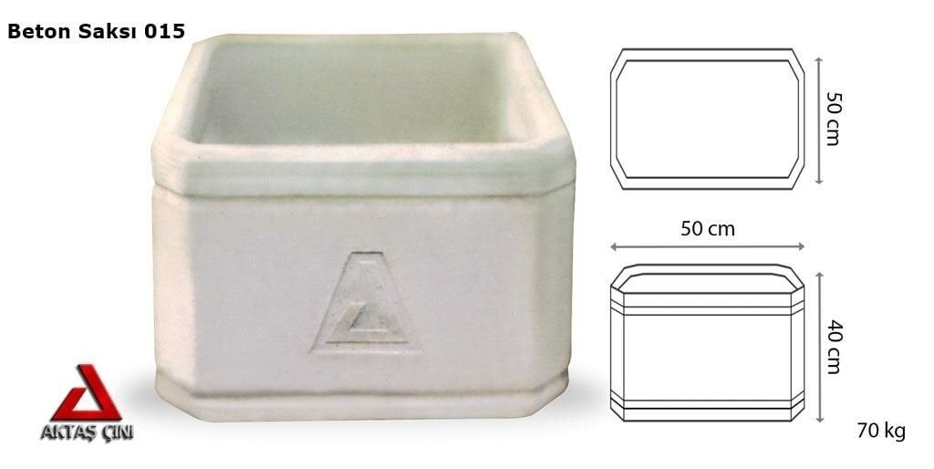 Modern Bahçe Devi: Beton Saksı 50x50x40 cm