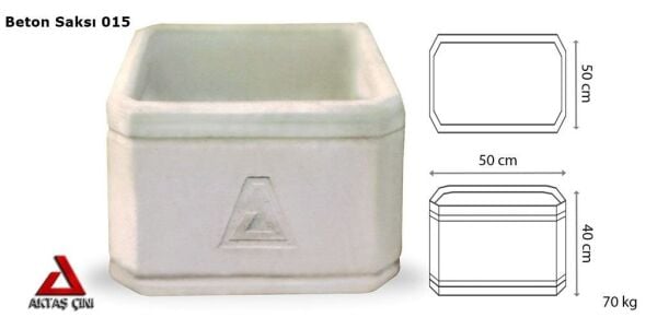 Modern Bahçe Devi: Beton Saksı 50x50x40 cm